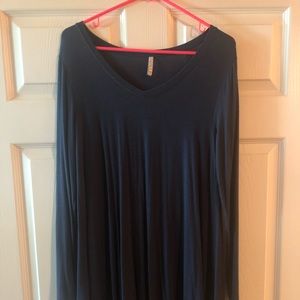 Z Supply Navy Long Sleeve Dress